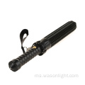 Keselamatan malam yang sukar Teleskopik Zooming XM-L T6 Husky boleh dicas semula Baton Swat Polis LED Flashlight dengan Tail Hammer